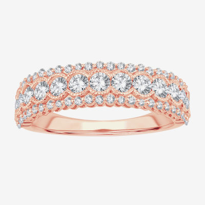 1 CT. T.W. Natural White Diamond 10K Rose Gold Anniversary Band