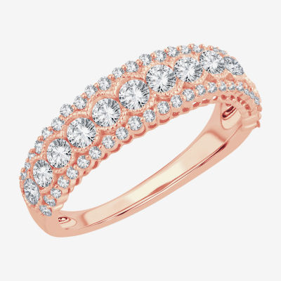 1 CT. T.W. Natural White Diamond 10K Rose Gold Anniversary Band