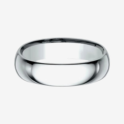 Mens 10K White Gold 6MM Comfort-Fit Wedding Band