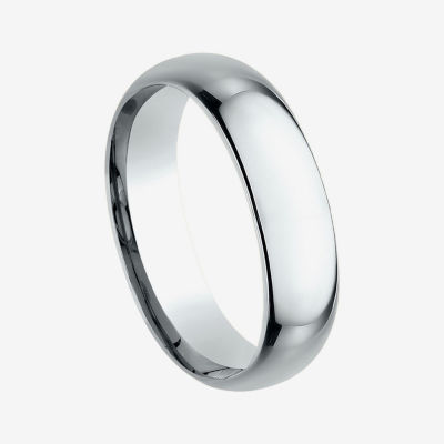 Mens 10K White Gold 6MM Comfort-Fit Wedding Band