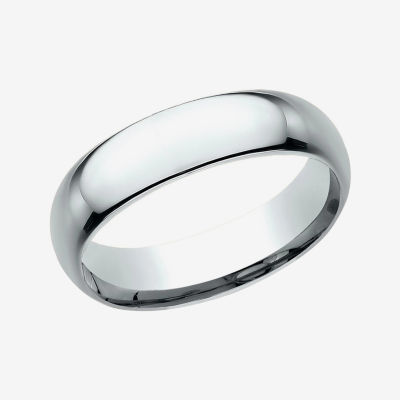 Mens 10K White Gold 6MM Comfort-Fit Wedding Band