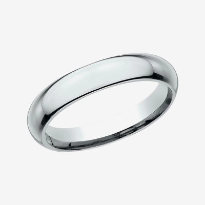 Womens 14K White Gold 4MM High Dome Comfort-Fit Wedding Band
