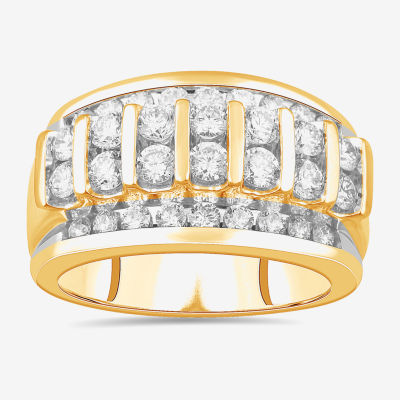 (G-H / Vs2-Si1) Mens 2 1/2 CT. T.W. Lab Grown Diamond 14K Gold Fashion Ring