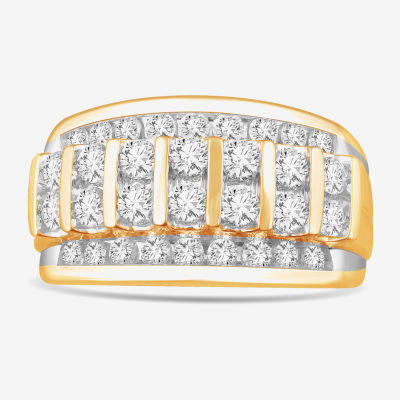 (G-H / Vs2-Si1) Mens 2 1/2 CT. T.W. Lab Grown Diamond 14K Gold Fashion Ring