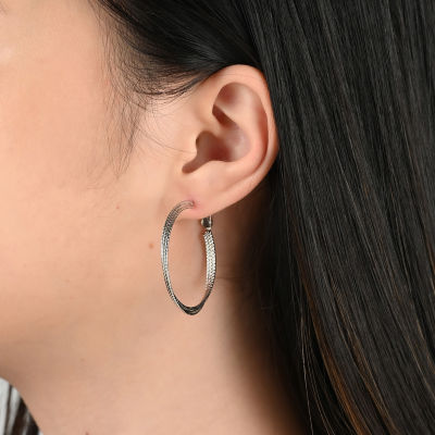 Sterling Silver 36mm Hoop Earrings