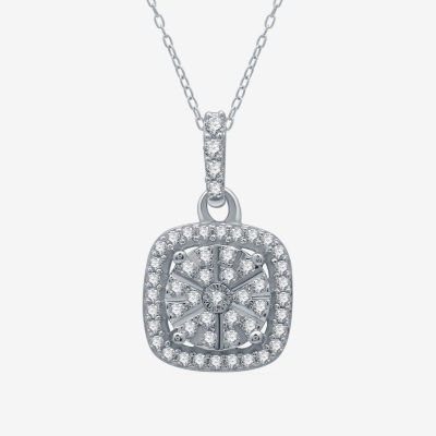 (H-I / I1) Womens 1/4 CT. T.W. Lab Grown White Diamond Sterling Silver 18 Inch Pendant Necklace