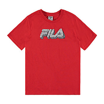 FILA Big Boys Crew Neck Short Sleeve Graphic T-Shirt, Color: Red - JCPenney