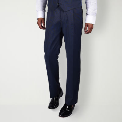 Steve Harvey Mens Geometric Stretch Fabric Classic Fit Suit Pants