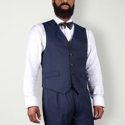 Steve Harvey Mens Geometric Stretch Fabric Classic Fit Suit Vest
