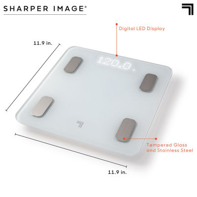 Sharper Image Digital Bathroom Scale, Tracks Body Fat & BMI, Bluetooth/Android/ iOS App Compatible