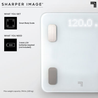 Sharper Image Digital Bathroom Scale, Tracks Body Fat & BMI, Bluetooth/Android/ iOS App Compatible