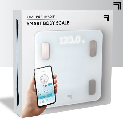 Sharper Image Digital Bathroom Scale, Tracks Body Fat & BMI, Bluetooth/Android/ iOS App Compatible