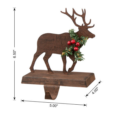 Glitzhome 6.5" Reindeer Christmas Stocking Holder - Set of 2