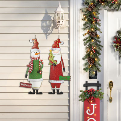 Glitzhome Snowman Santa 2-Pc. Christmas Yard Art