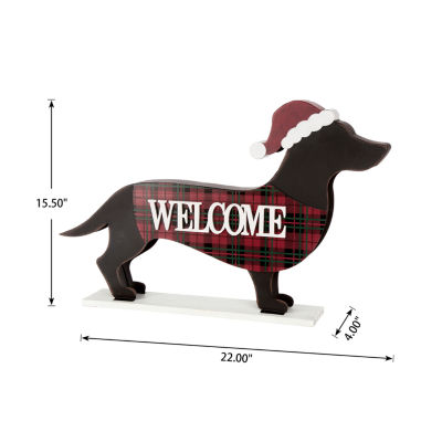 Glitzhome Dachshund Christmas Yard Art