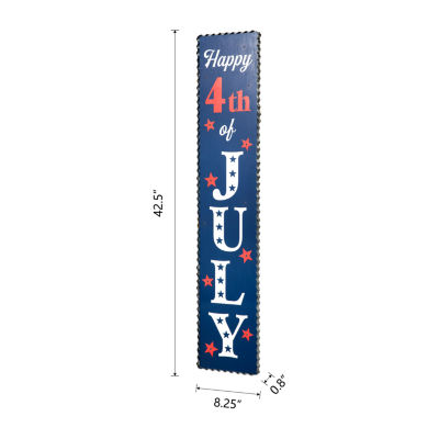 Glitzhome "42.5""H Lighted Wooden Porch Sign" 4th of July Yard Art