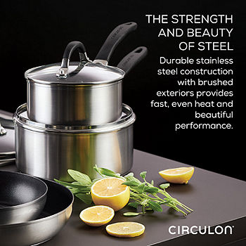 Circulon 4Qt Stainless Steel Saucepan with Lid and SteelShield