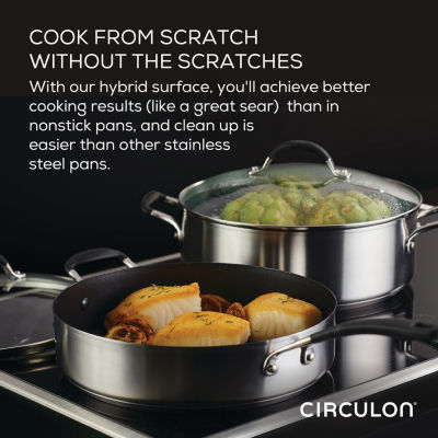 Circulon SteelShield Stainless Steel 3-qt. Saute Pan