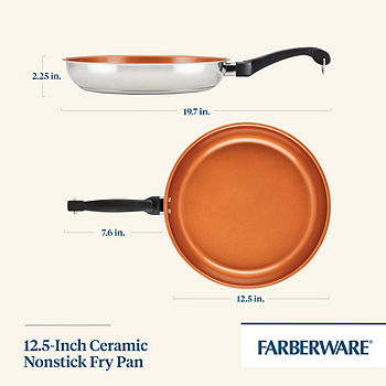 Farberware Performance Aluminum Nonstick Deep Frying Pan / Skillet, 12  Inch, Copper & Reviews