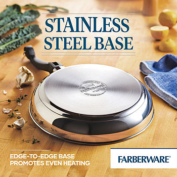 Farberware 12.5-Inch Classic Traditions Stainless Steel Frying Pan with Lid,  Silver 