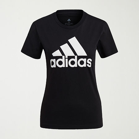 adidas Womens Crew Neck Short Sleeve T-Shirt, Small, Black