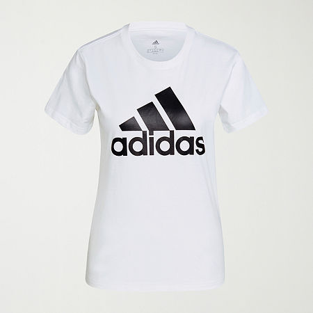 adidas Womens Crew Neck Short Sleeve T-Shirt, Large, White