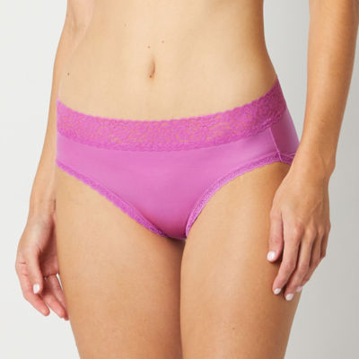 Ambrielle Everyday High Cut With Lace Trim Panty