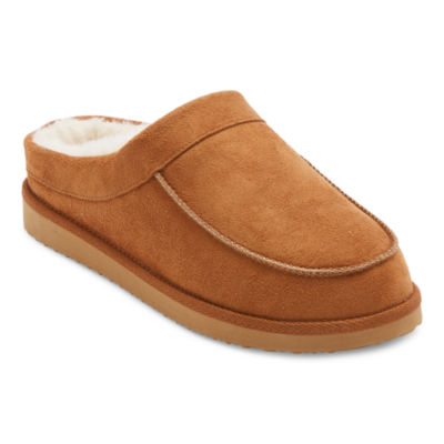 St. John's Bay Mens Slip-On Slippers, Color: Tan - JCPenney