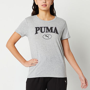 T-Shirt Sleeve - Womens Neck Graphic PUMA Crew JCPenney Short