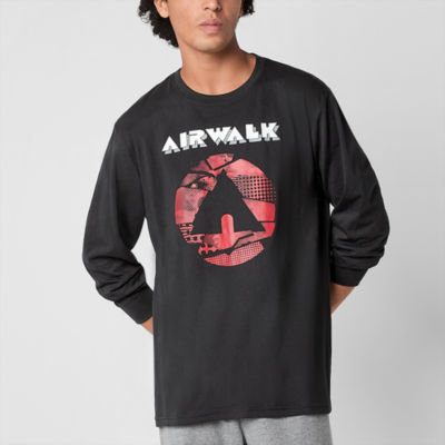 Airwalk Mens Crew Neck Long Sleeve Graphic T-Shirt