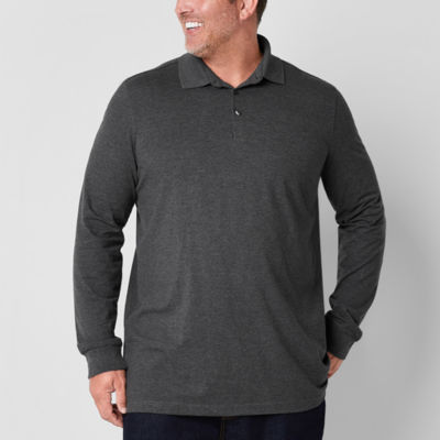 St. John's Bay Big and Tall Mens Classic Fit Long Sleeve Polo Shirt