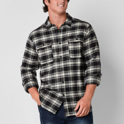 Frye and Co. Big Tall Mens Regular Fit Long Sleeve Plaid Button-Down Shirt