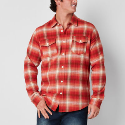 Frye and Co. Big Tall Mens Regular Fit Long Sleeve Plaid Button-Down Shirt