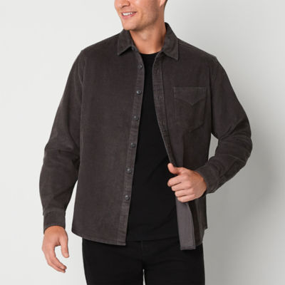 Lucky Brand Men's Corduroy-Collar Long Sleeve Button-Front Utility