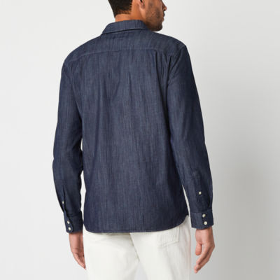 mutual weave Mens Regular Fit Long Sleeve Button-Down Shirt