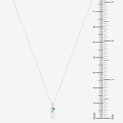 Limited Quantities! Womens Lab Created Opal Sterling Silver 18 Inch Pendant Necklace