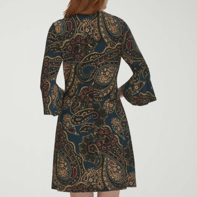 Marc New York Womens 3/4 Sleeve Paisley Shift Dress