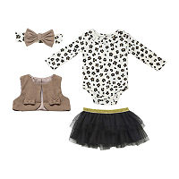 Baby Starters Baby Girls 4-pc. Skirt Set, 12 Months, Black