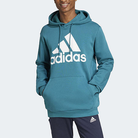 adidas Mens Long Sleeve Hoodie, Medium, Blue