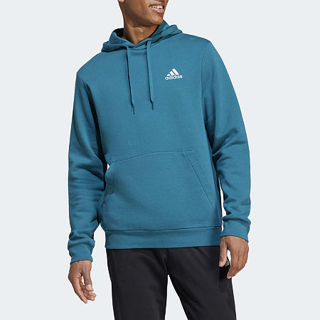 adidas Mens Long Sleeve Hoodie, Small, Blue