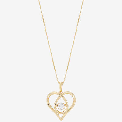 (H-I / Si1-Si2) Womens 1/3 CT. T.W. Lab Grown White Diamond 10K Gold Heart Pendant Necklace