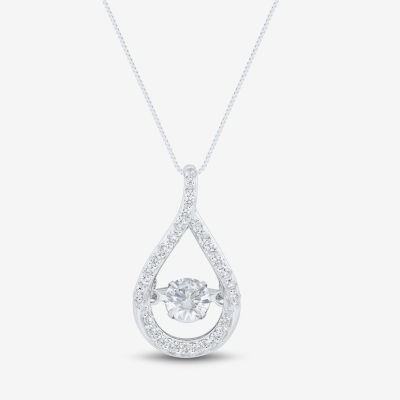 (H-I / Si1-Si2) Womens 1/2 CT. T.W. Lab Grown White Diamond 10K White Gold Circle Pear Pendant Necklace