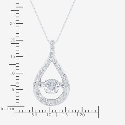 (H-I / Si1-Si2) Womens 1/2 CT. T.W. Lab Grown White Diamond 10K White Gold Circle Pear Pendant Necklace