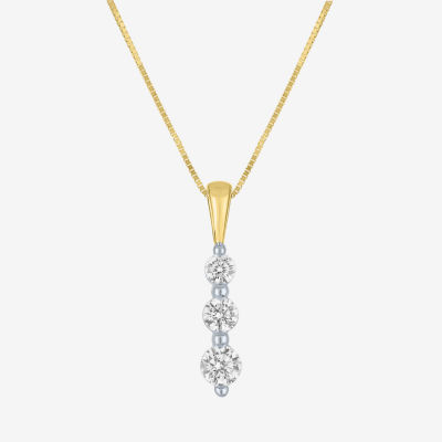 G-H / Si2-I1) Womens 1/3 CT. T.W. Lab Grown White Diamond 10K Gold Pendant Necklace