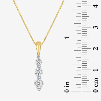 G-H / Si2-I1) Womens 1/3 CT. T.W. Lab Grown White Diamond 10K Gold Pendant Necklace