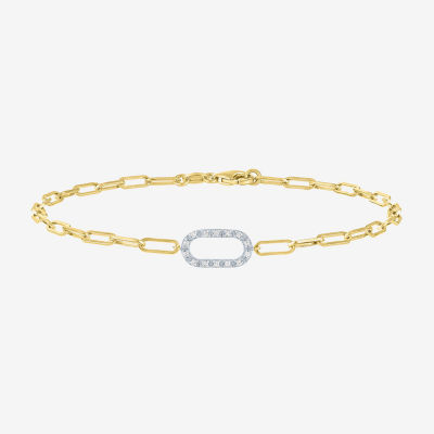 Yes, Please! (G-H / I1-I2) 14K Gold Over Silver 8 Inch Paperclip Chain Bracelet