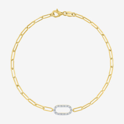 (G-H / I1-I2) Yes, Please! 14K Gold Over Silver 8 Inch Paperclip Chain Bracelet