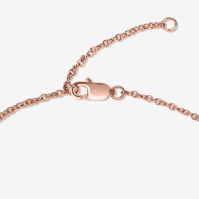 14K Rose Gold Over Silver 10 Inch Solid Cable Ankle Bracelet