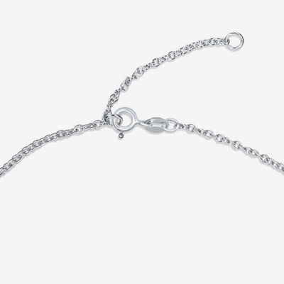 Sterling Silver 10 Inch Solid Cable Heart Ankle Bracelet