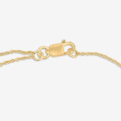 Double Strand Station 14K Gold Over Silver 10 Inch Solid Cable Ankle Bracelet